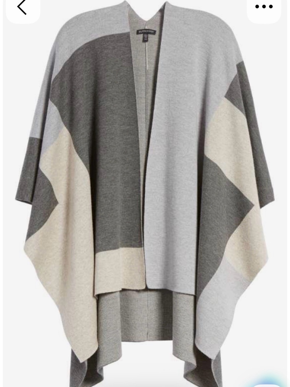 Eileen Fisher Two-Tone Gray Poncho